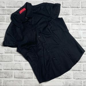 Lavia black button down short sleeve shirt Small